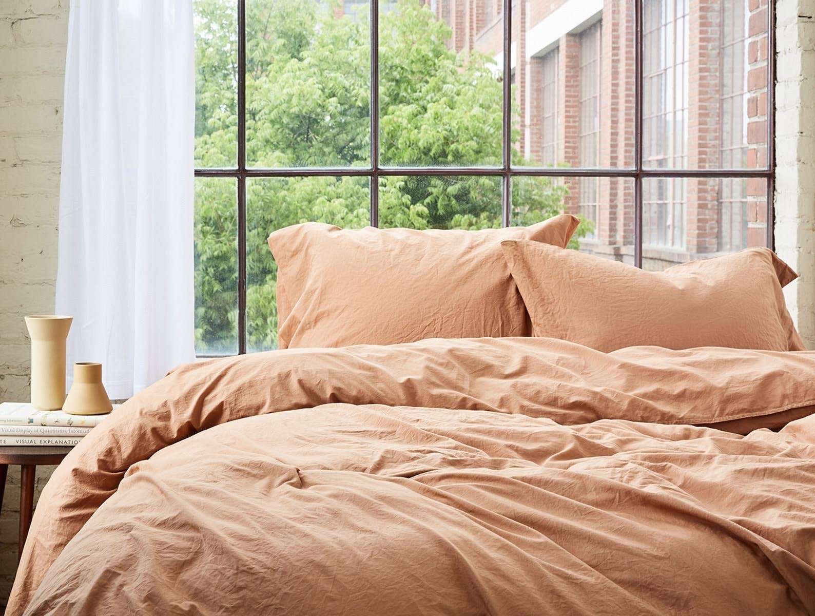 Coyuchi | Organic Crinkled Percale Duvet Cover King Aegean