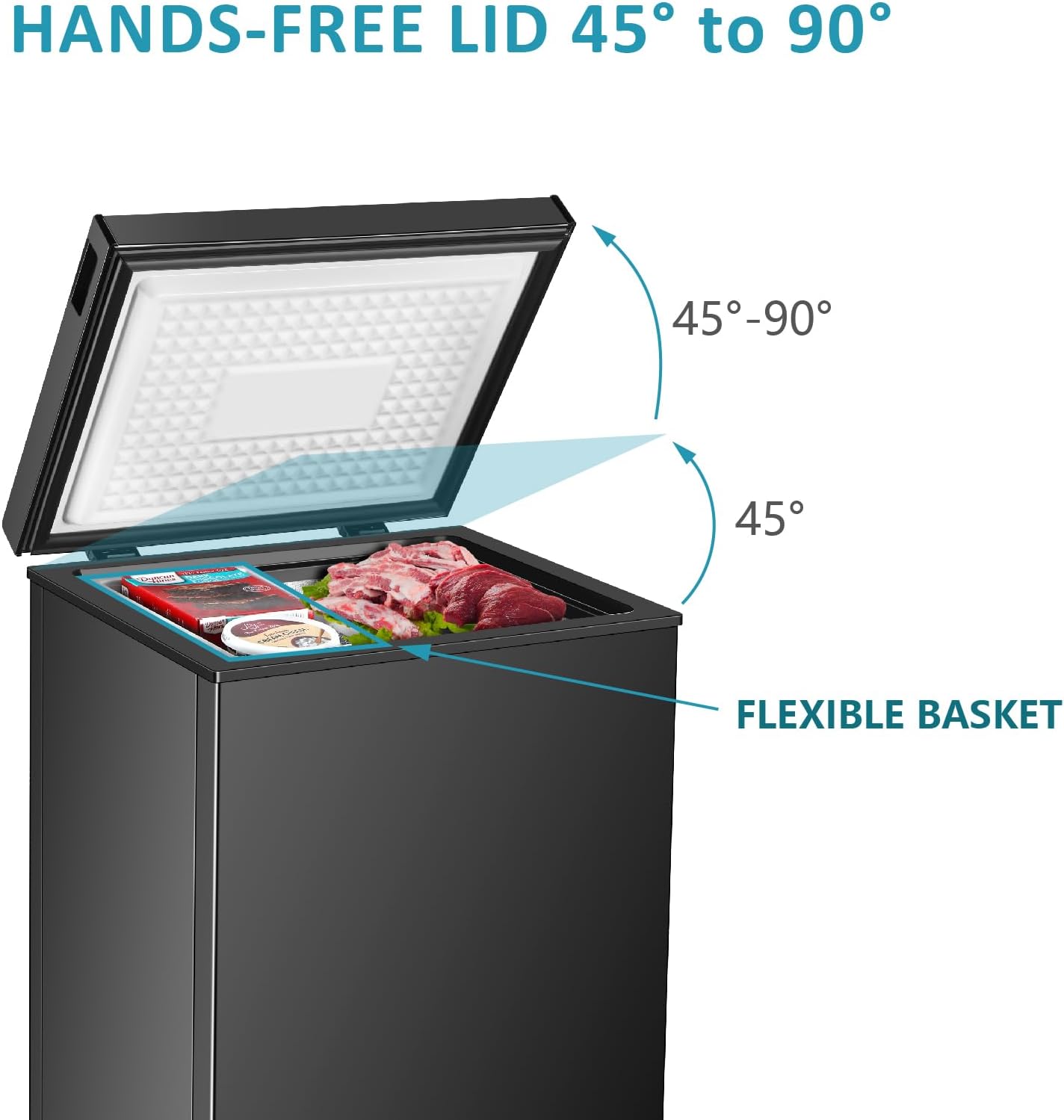 Chest Freezer 3.5 Cu.Ft Small Deep Freezer with Adjustable Temperature,Top Door,Energy Saving,Freestanding Compact Mini Freezer with Removable Basket
