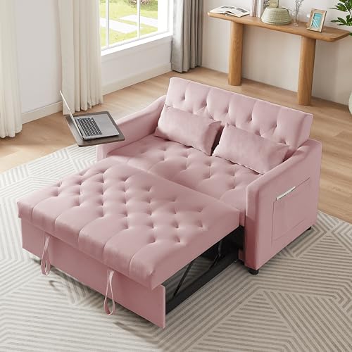 68.11" Corduroy Sleeper Chair Bed with USB Port, Cup Holders & Side Storage Pockets – 3-in-1 Foldable Sofa Bed for Guest Room, Living Room – White