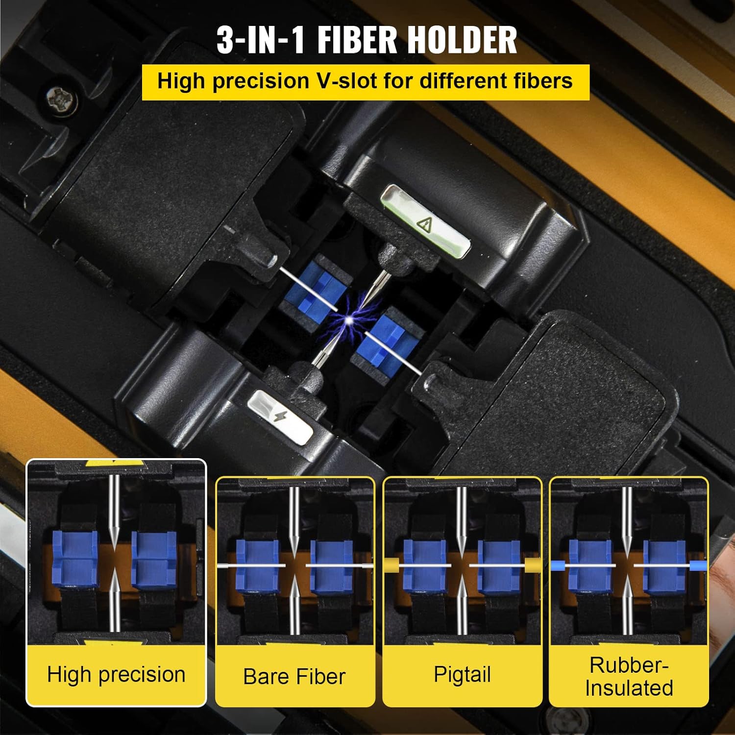 Mophorn Fiber Fusion Splicer AI-8 with 6 Seconds Splicing Time,Fusion Splicer Machine Melting 15 Seconds Heating