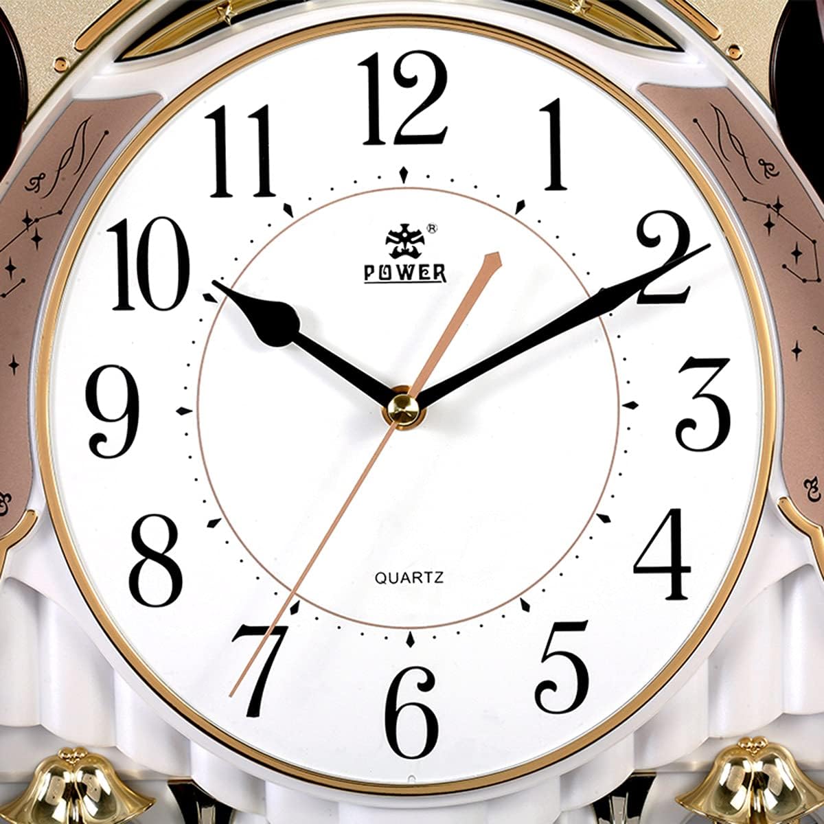 KELAOTE Musical Motion Wall Clock with Rotating Pendulum, Decorative Wall Clock with 18 Melodies.