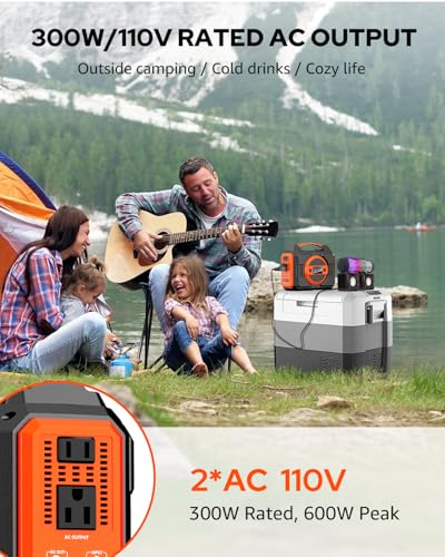 Solar Powered Generator 300W Rated, Portable Solar Generator Power Station with Solar Panels 40W Included