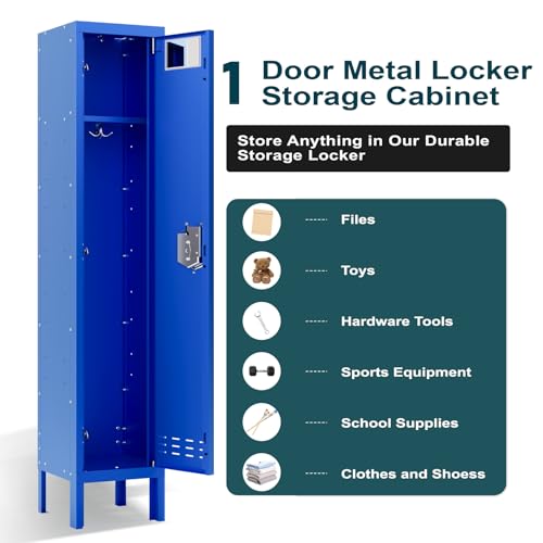 Metal Cabinet Home Office Storage,Lockers,Lockable Employees Metal Locker with Door,54" Height Steel Locker,Lockable Steel Locker for Gym,School,Home