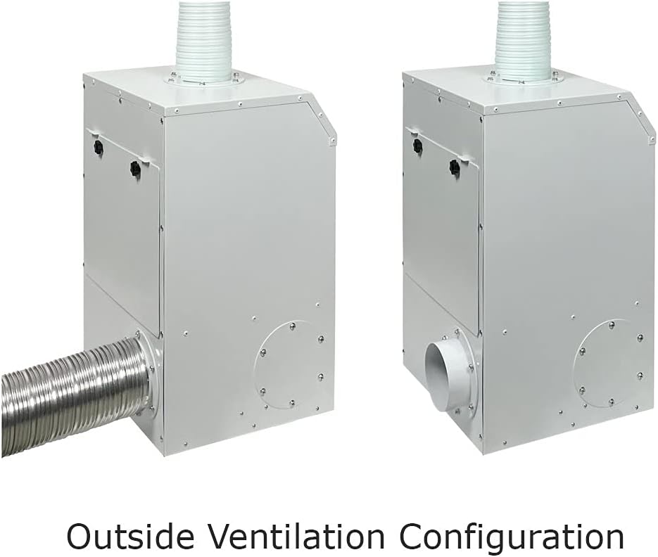 Source Capture System for Nail Salons - IMC Compliant - White - Single Inlet - Rectangle Hood - With LED Lighting
