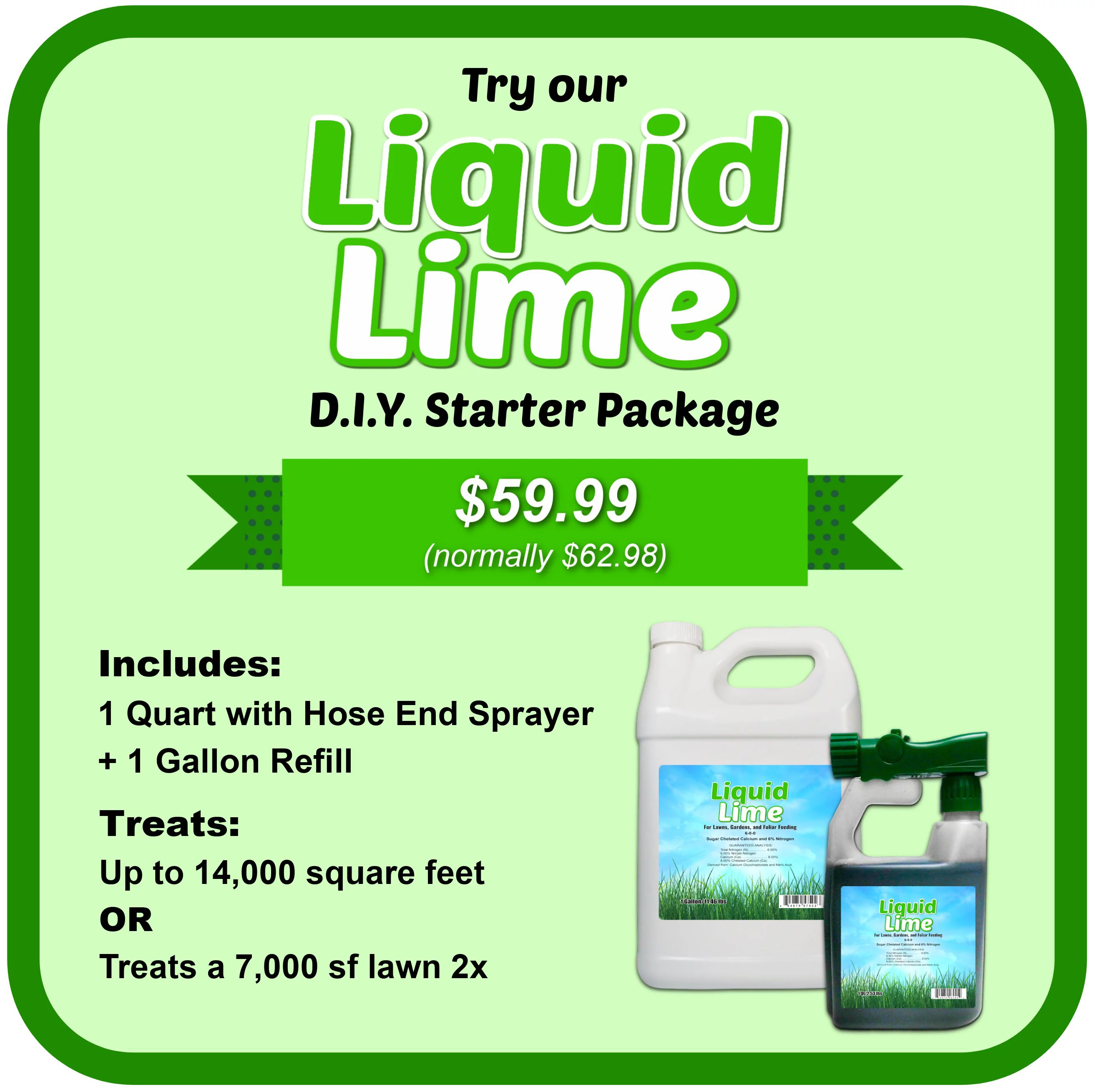 Liquid Lime Sugar-Chelated Calcium - 1 quart with sprayer + 1 gallon refill