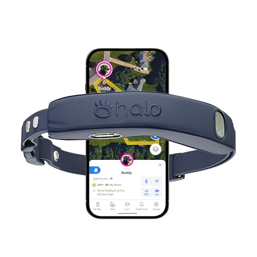 Halo Collar 4, All New GPS Wireless Dog Fence & Dog Training Collar with GPS Tracker, Subscription Required, Waterproof, One Size, Midnight