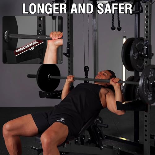 Mikolo Power Cage, 2000LB Power Rack with Independent Dual Pulley System, Multi-Function Home Gym Workout Machine for Cable Crossover