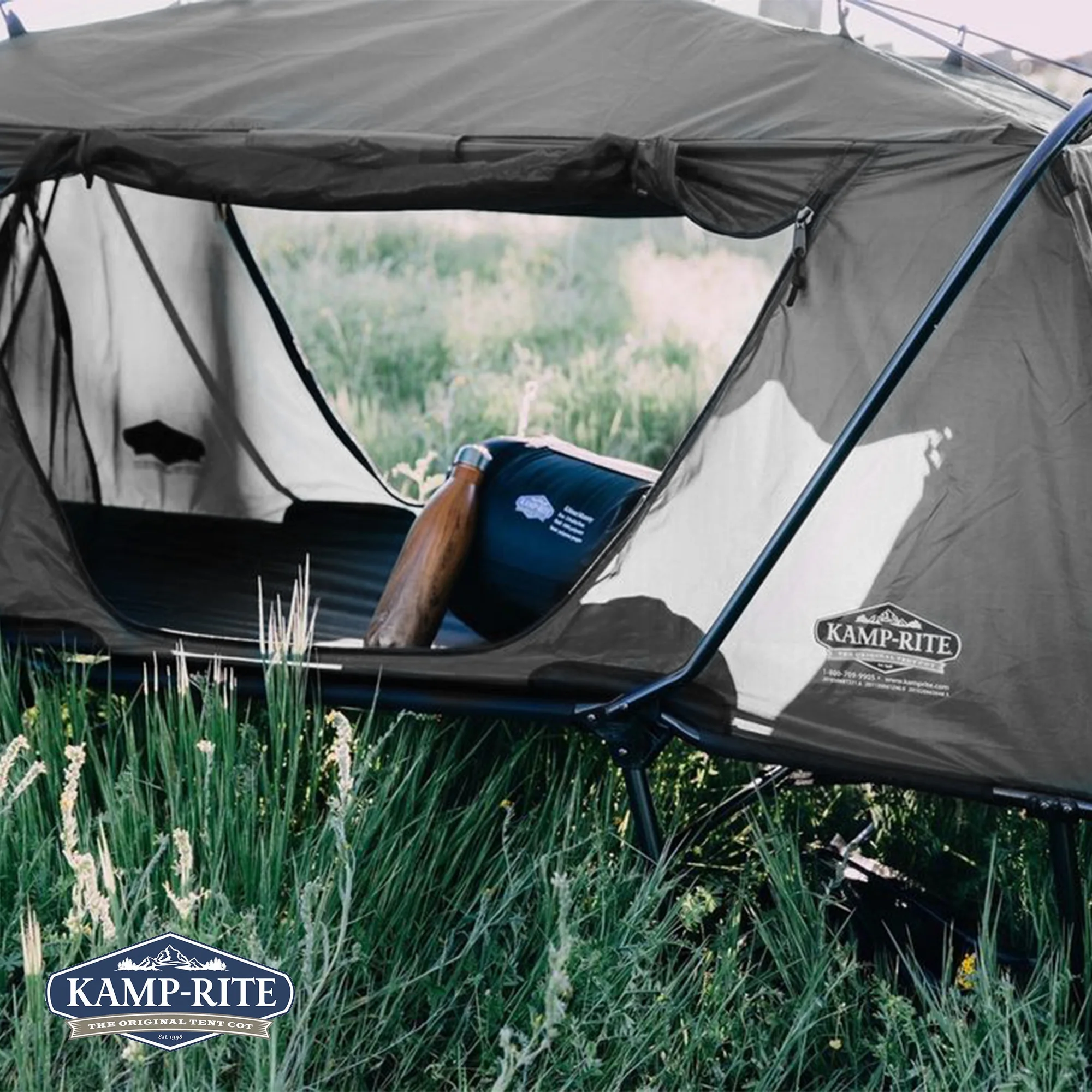 Kamp-Rite Double Quick Setup 2 Person Elevated Cot, Lounge Chair, & Tent