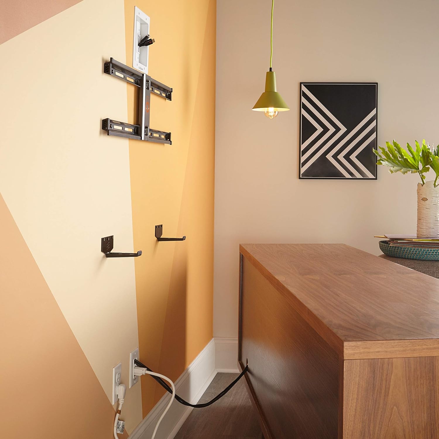 ECHOGEAR in-Wall Cable Concealer Kit - Includes Power & Low Voltage Cable Management - Hide TV Wires When Mounting A TV