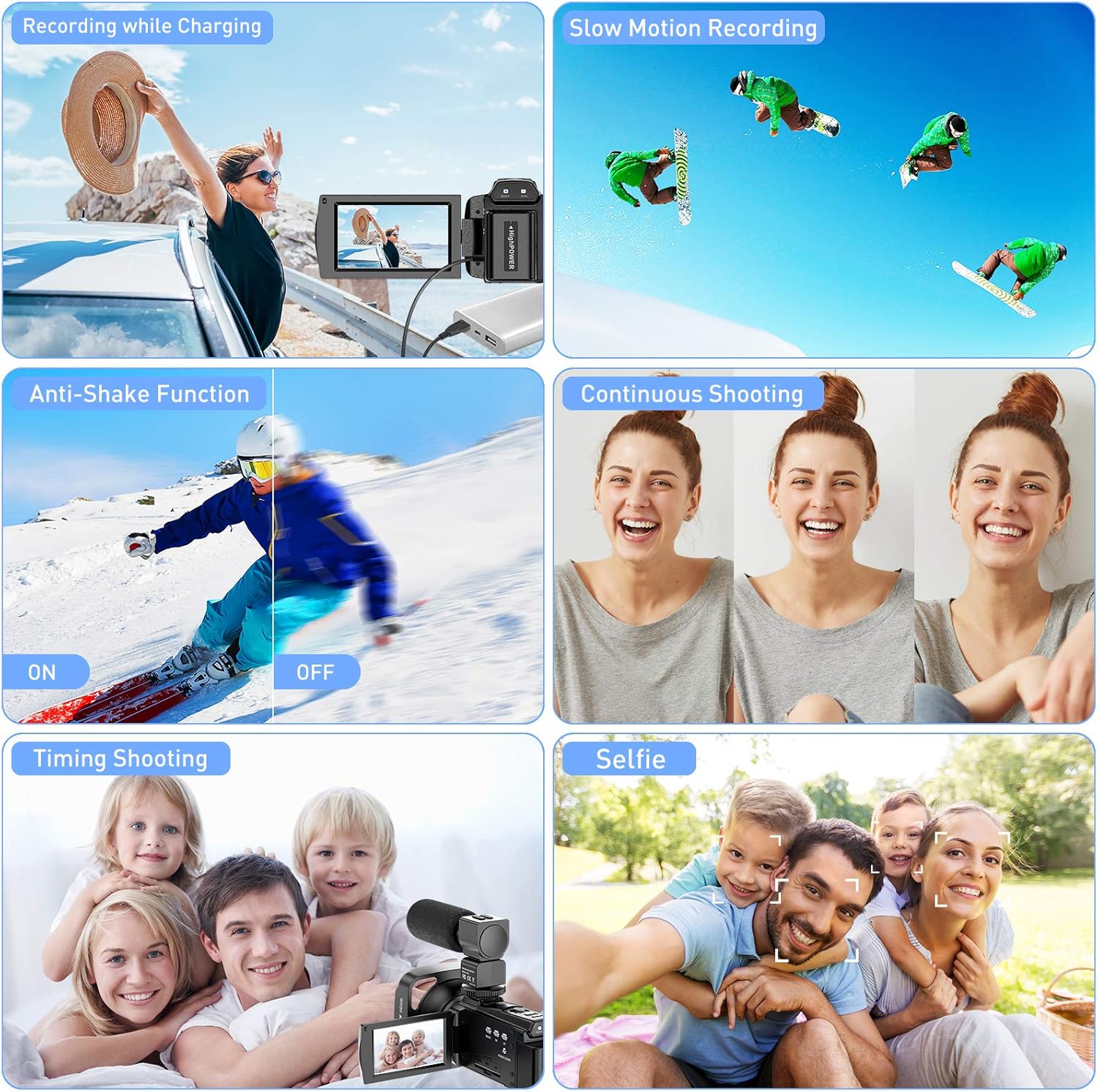 Video Camera Camcorder 4K 48MP Ultra HD YouTube Vlogging Camera IR Night Vision WiFi Digital Camera Recorder 16X Digital Zoom Touch Screen Video