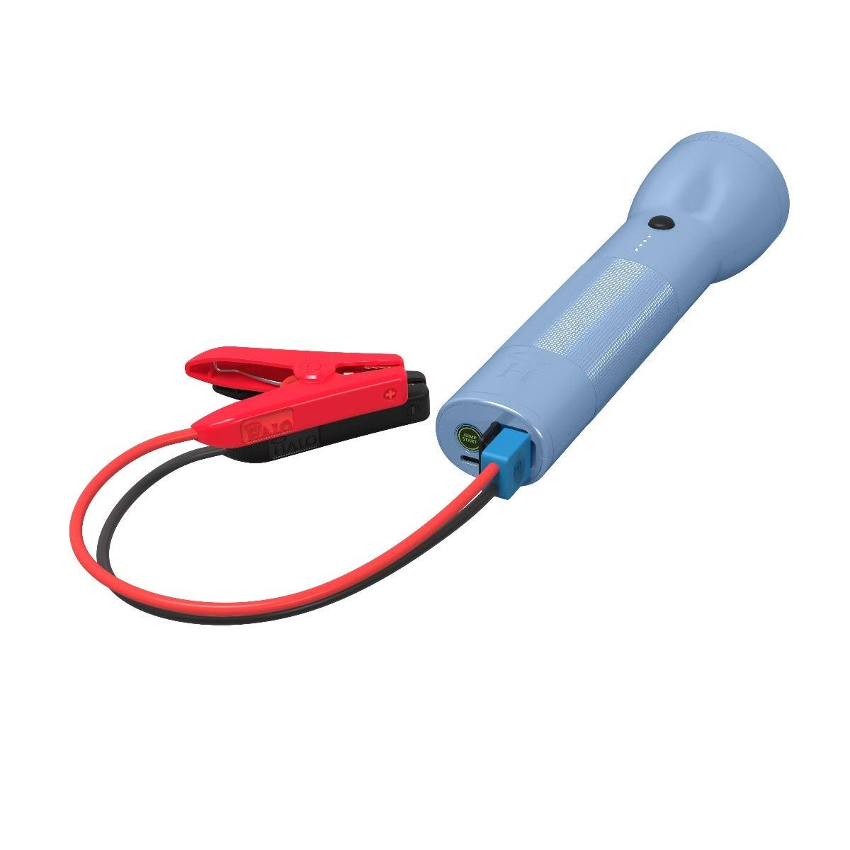 Halo Bolt Flashlight u0026 Car Jump Starter w/Portable Power ,Light Blue