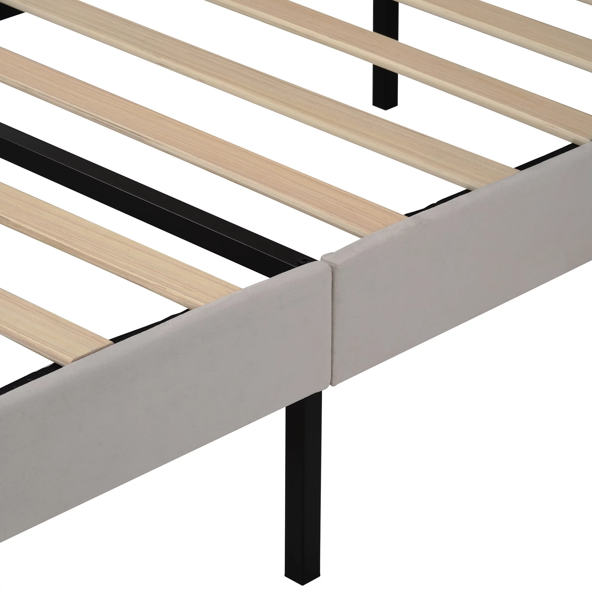Queen Size Velvet Upholstered Platform Bed