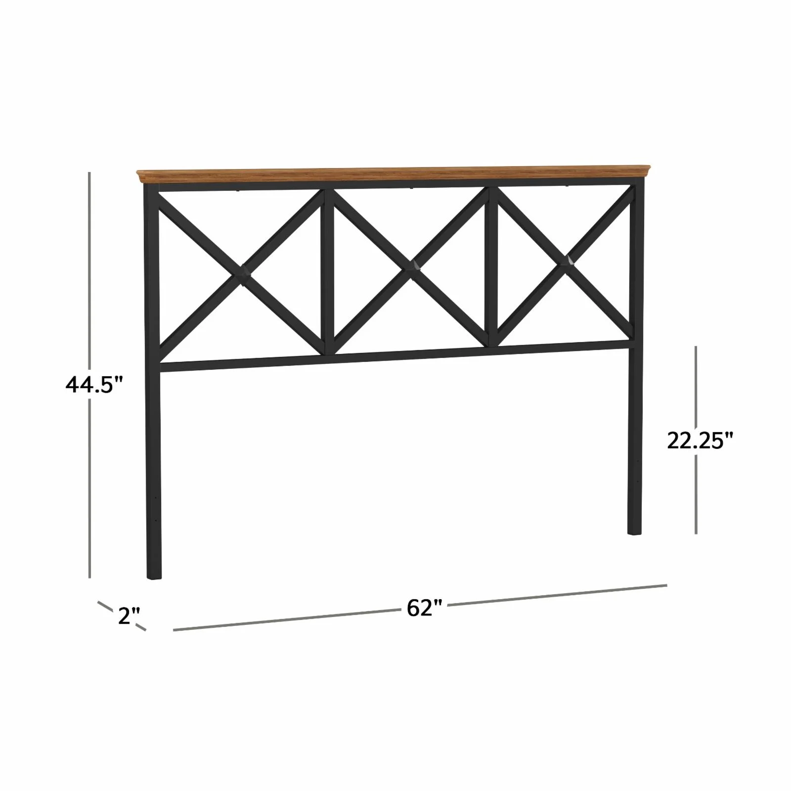 Hillsdale Ashford Mid-Century Wood/Metal Headboard for King Bed in Black/Oak