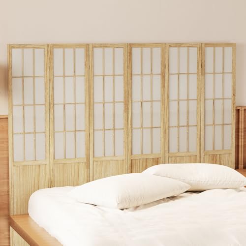 Room Divider, 66.9Inch Tall Japanese Shoji Style Folding Wood Screen with Double Hinges for Home Office Bedroom Hotel Decoration (4Panels, Black)