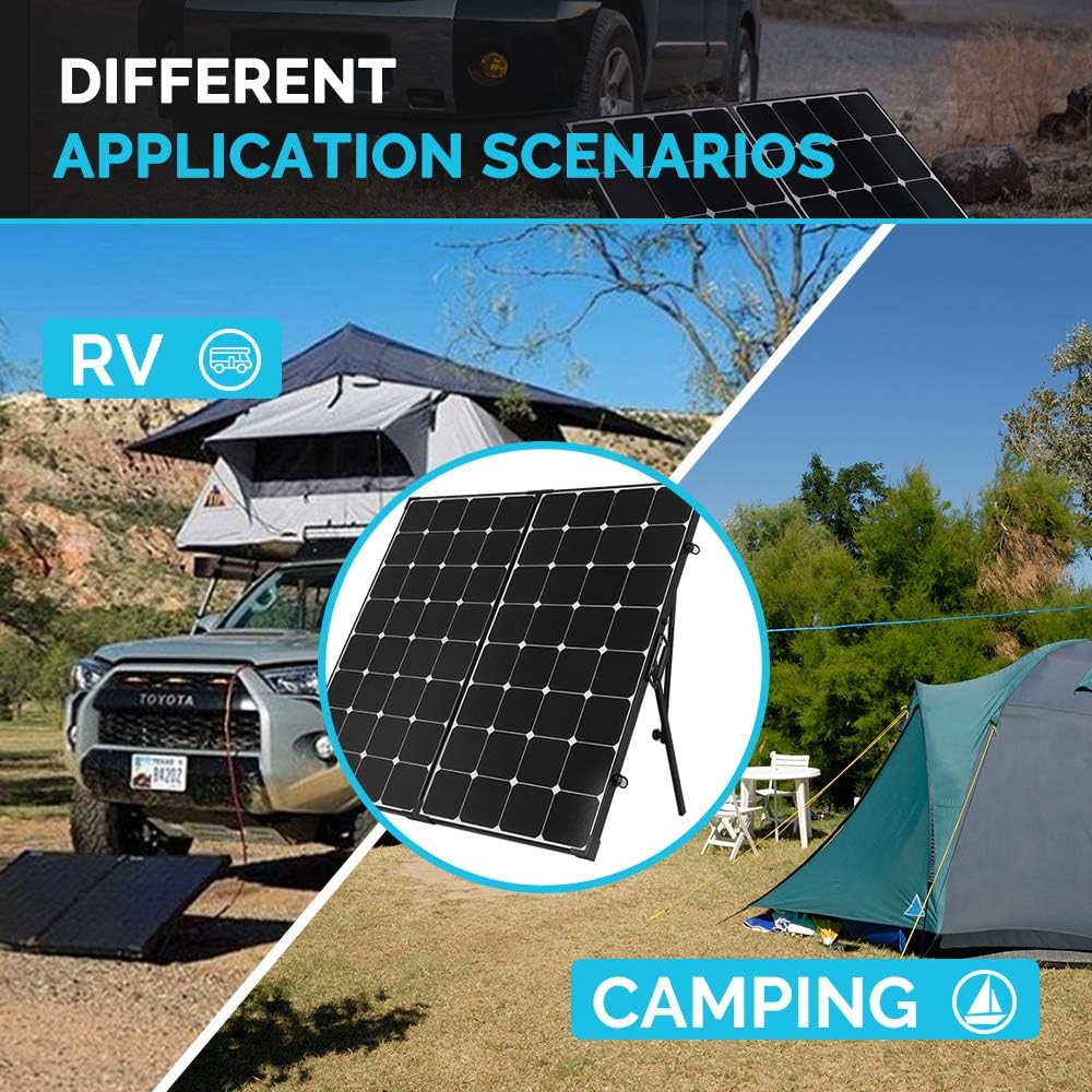 Renogy 200 Watt Off Grid Portable Foldable Solar Panel Suitcase Built-in Kickstand with Waterproof 20A Charger Controller, 200W-Waterproof