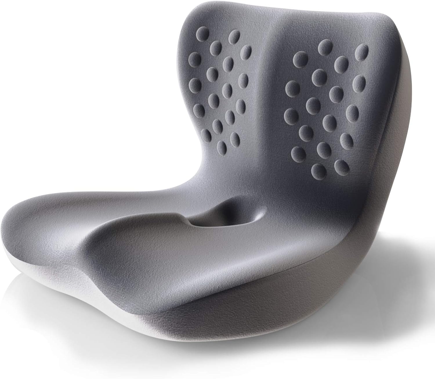 Seat Cushion with Lumbar Support Pillow for Office Chair - Coccyx Memory Foam Cushions for Sciatica, Lower Back Tailbone Pain Relief - Grey