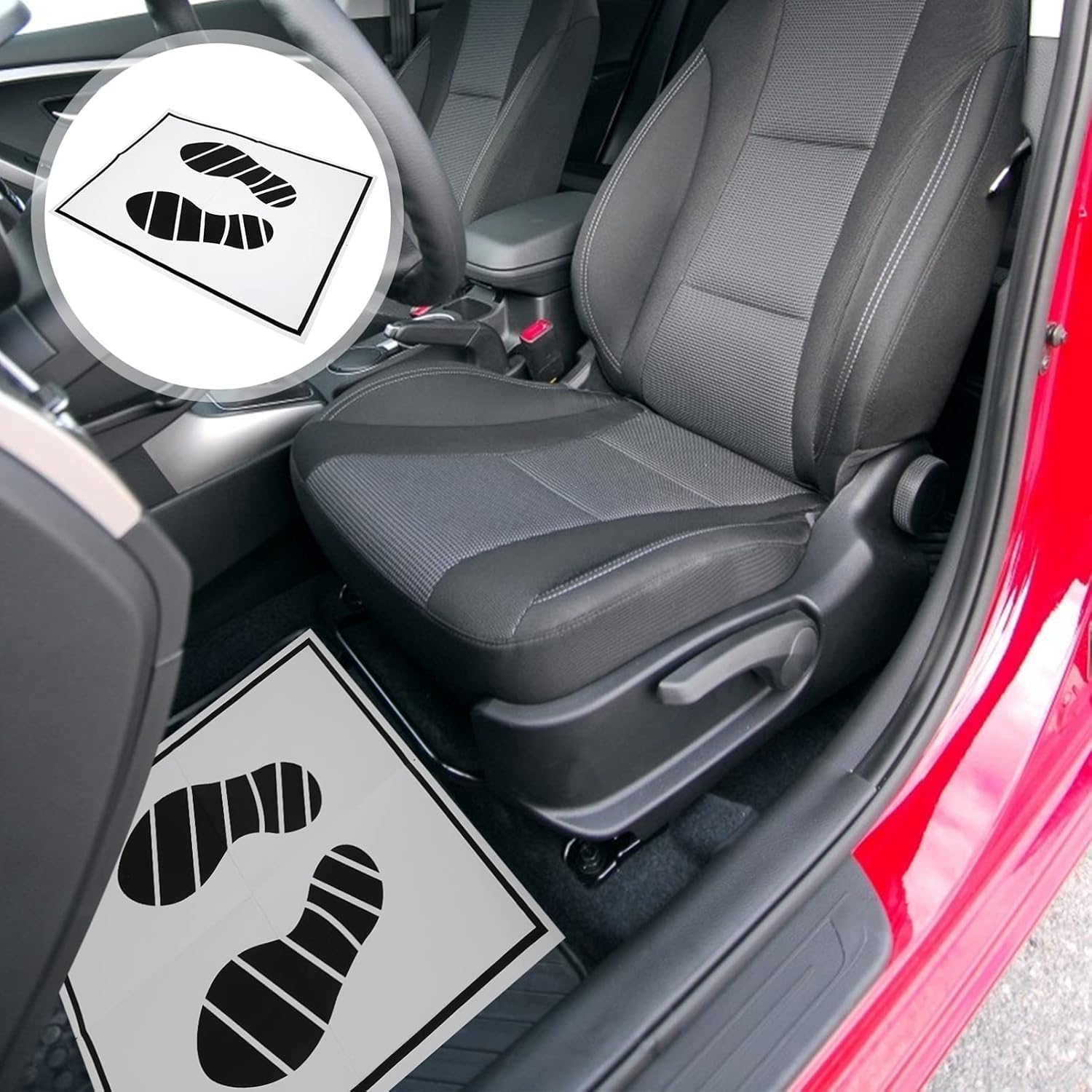 50Pcs Car Mat Paper, Floor Mats Dealership Paper Car Mats, Printed with Cute Footprint Paper Automotive for Auto Floor Protection Car Supplies
