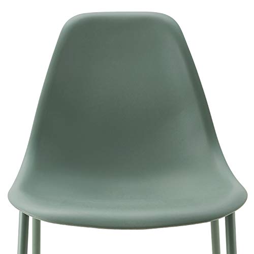 POLY & BARK Isla Modern Kitchen Chairs Set of 4 - Plastic Dining Chair with Metal Legs