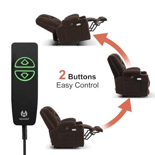 MCombo Zero Gravity Power Recliner Chair with Heat and Vibration Massage, Reclining Chair with USB & Type C Ports, Cup Holders for Living Room