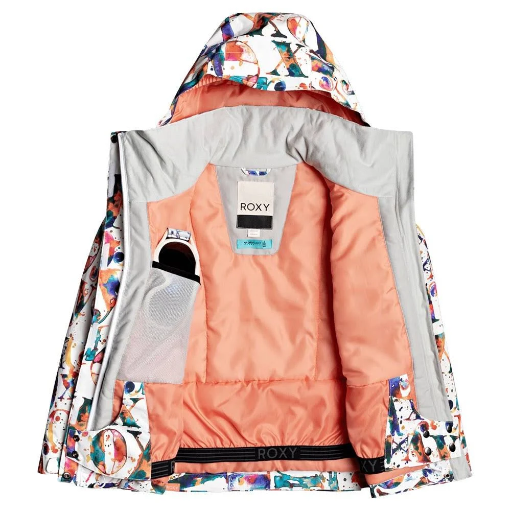 Roxy RX Jetty Girls Snow Jacket - Bright White Magic Carpet