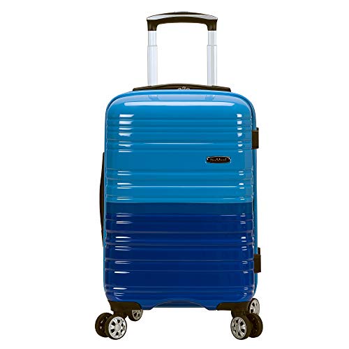 Rockland Melbourne Hardside Expandable Luggage with Spinner Wheels, 2TONENAVY, 2 Piece (20/28)