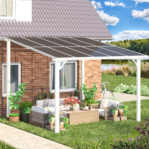 AECOJOY 10&rsquo; x 10&rsquo; Gazebo, Wall Mounted Gazebos Pergola on Clearance, Outdoor Patio Lean to Gazebo Awnings for Deck, Porch