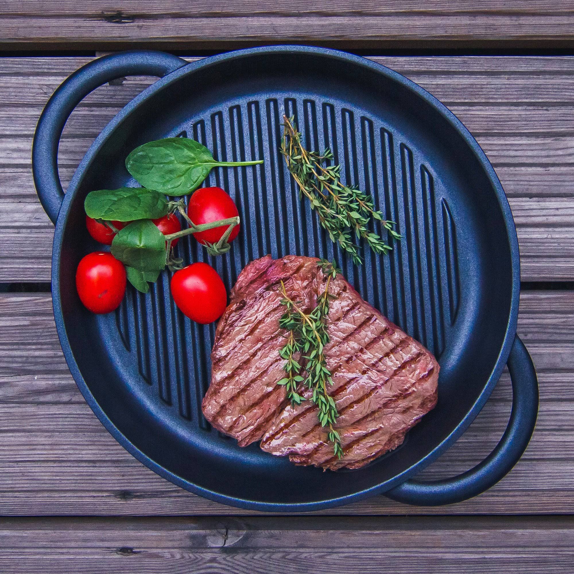 Jean Patrique The Whatever Pan - Cast Aluminium Griddle Pan with Glass Lid