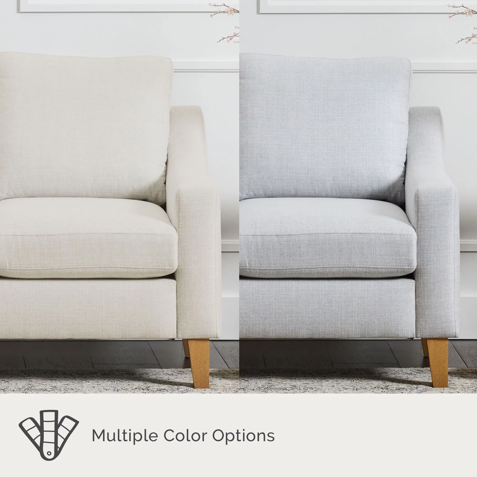 My Texas House Fairview Upholstered Loveseat, Light Gray