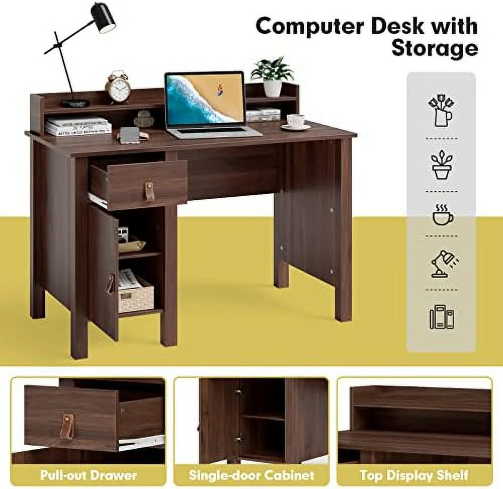xrboomlife White Computer Desk with  Drawer &amp