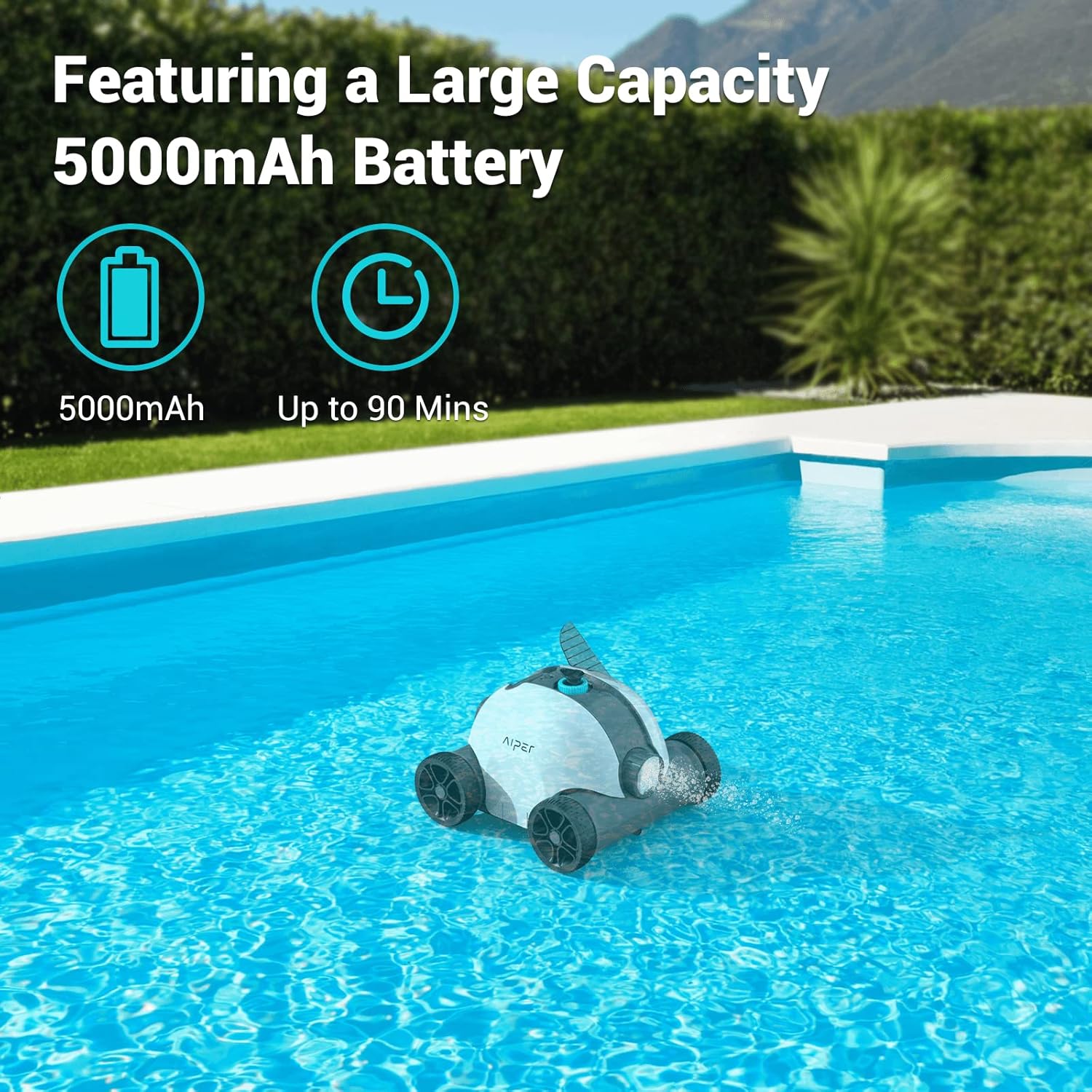 AIPER Cordless Robotic Pool Cleaner, Pool Vacuum with Upgraded Dual-Drive Motors, Self-Parking Technology