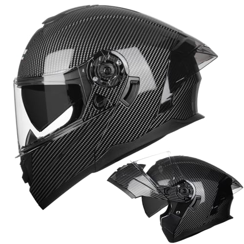 Modular Motorcycle Helmet with Flip-Up Design, DOT Approve with Extra Clear Visor, Full Face Motorcycle Helmets