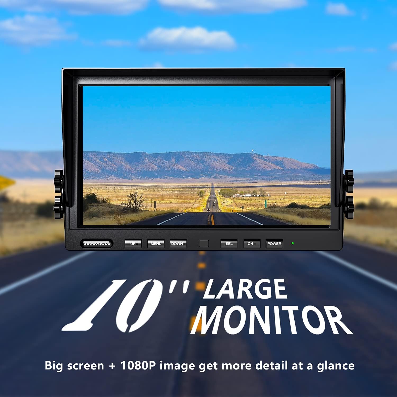 ZEROXCLUB 10'' 1080P Wireless Backup Camera System, 10 Inch DVR Dual/Quad Monitor Wireless 2 Rear View Cameras for RV/Truck/Trailer/Camper