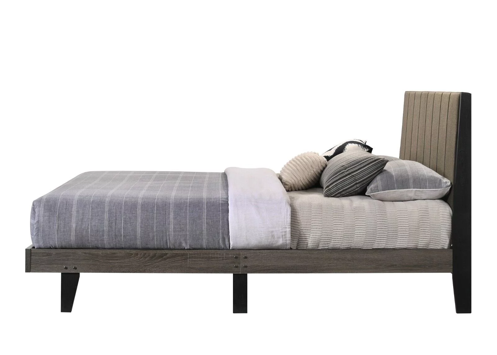 Modern Style 3pc Bedroom Set Queen Size Bed Upholstered Headboard 2x Nightstands