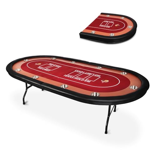 Premium 84" Poker Table Foldable with Chips Tray