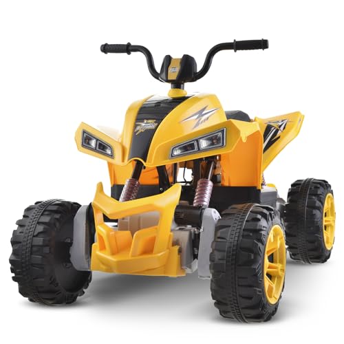 Blitzshark 24V Ride on ATV Kids Quad 4-Wheeler Electric 4WD, with 4X75W Powerful Motors, 9AH Large Battery, 6 MPH Max Speed, Easy-Drag, Soft Brake