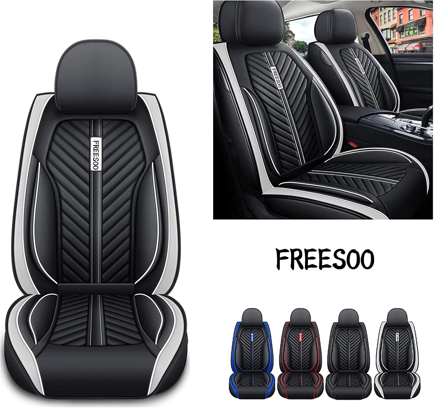 FREESOO Car Seat Covers Leather