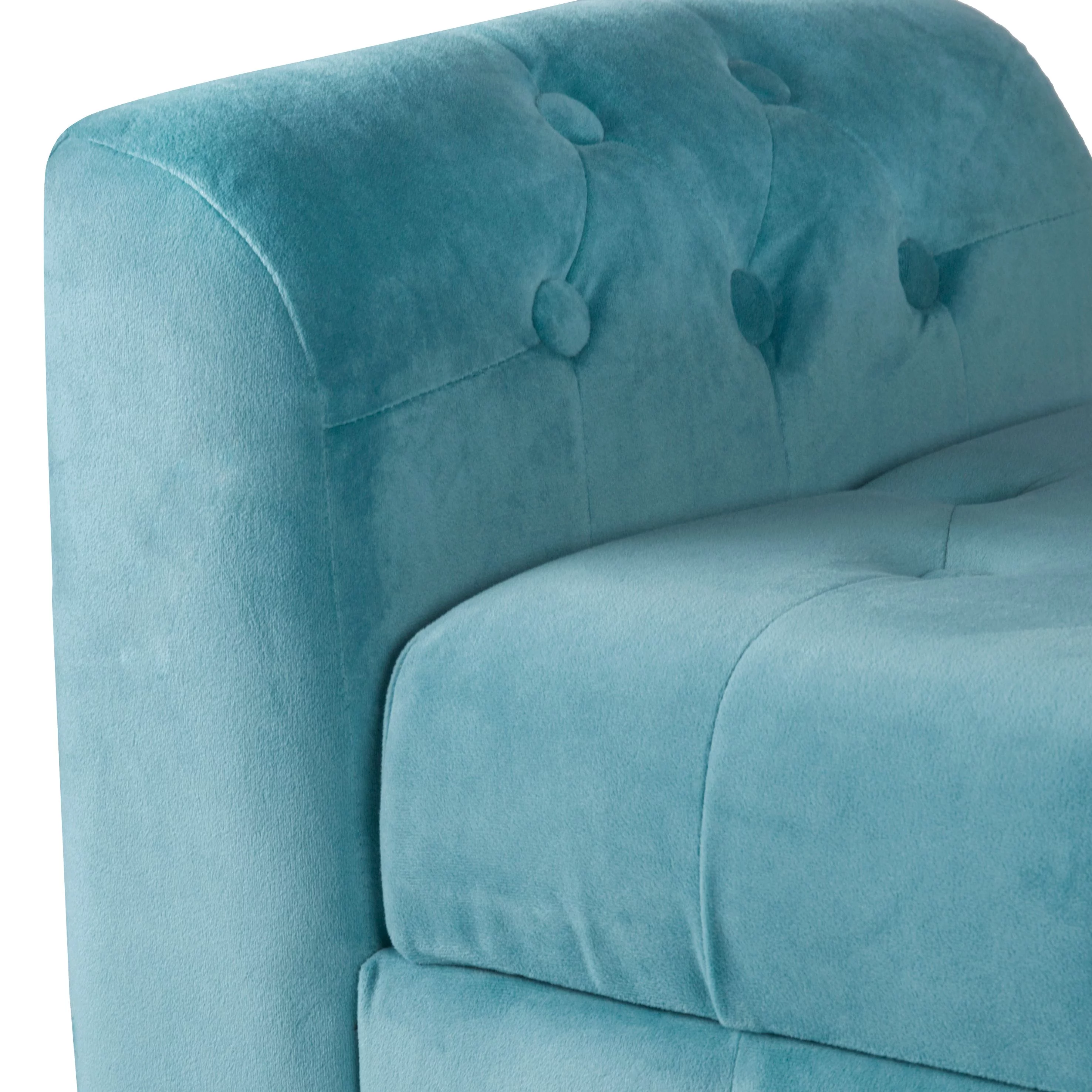 HomePop Velvet Tufted Storage Bench and Settee, 50"W x 18"D x 23"H, Teal