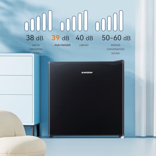 BANGSON Upright Freezer,1.1Cu.ft Mini Freezer with Removable Shelf, Single Door Compact Mini Freezer