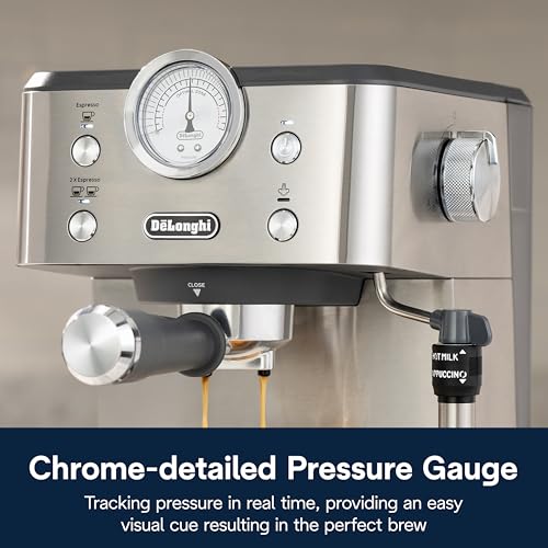De’Longhi Linea Classic Espresso Machine with Milk Frother, 15-Bar Pump & Temperature Control - Barista Coffee Maker Kit for Espresso, Latte