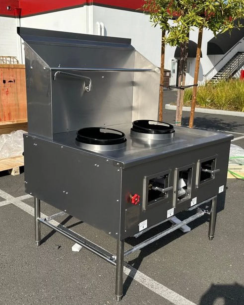 Commercial 2 Ring Chinese Wok Range - Natural Gas lp propane Chamber Jet Ring Burner NSF Approved