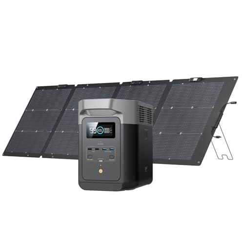 EF ECOFLOW Solar Generator DELTA2 with 220W Solar Panel, LFP(LiFePO4) Battery, Fast Charging, Portable Power Station for Home Backup Power