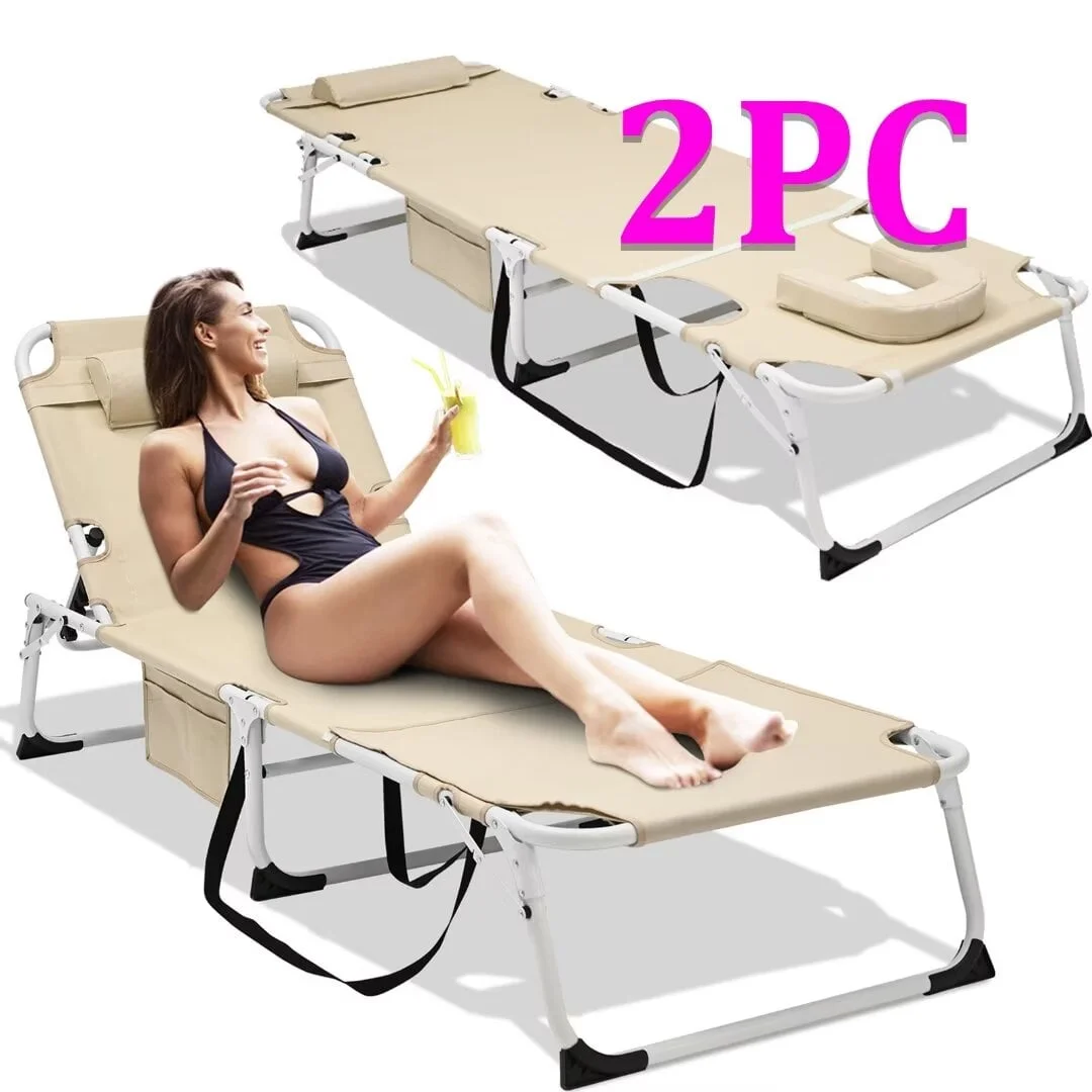 Docred 2-Pack Outdoor Chaise Lounge Chair