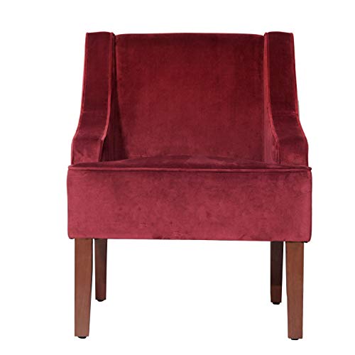 HomePop Velvet Swoop Arm Accent Chair, Suri Blue