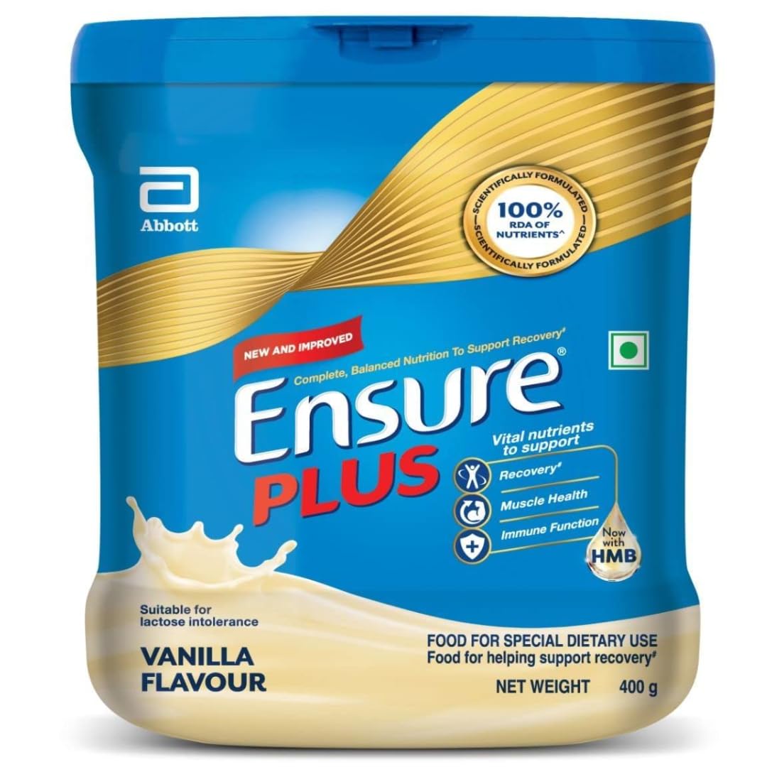 Ensure Plus Powder Complete Balanced Nutrition Vanilla Flavor 400gm Jar -10 count