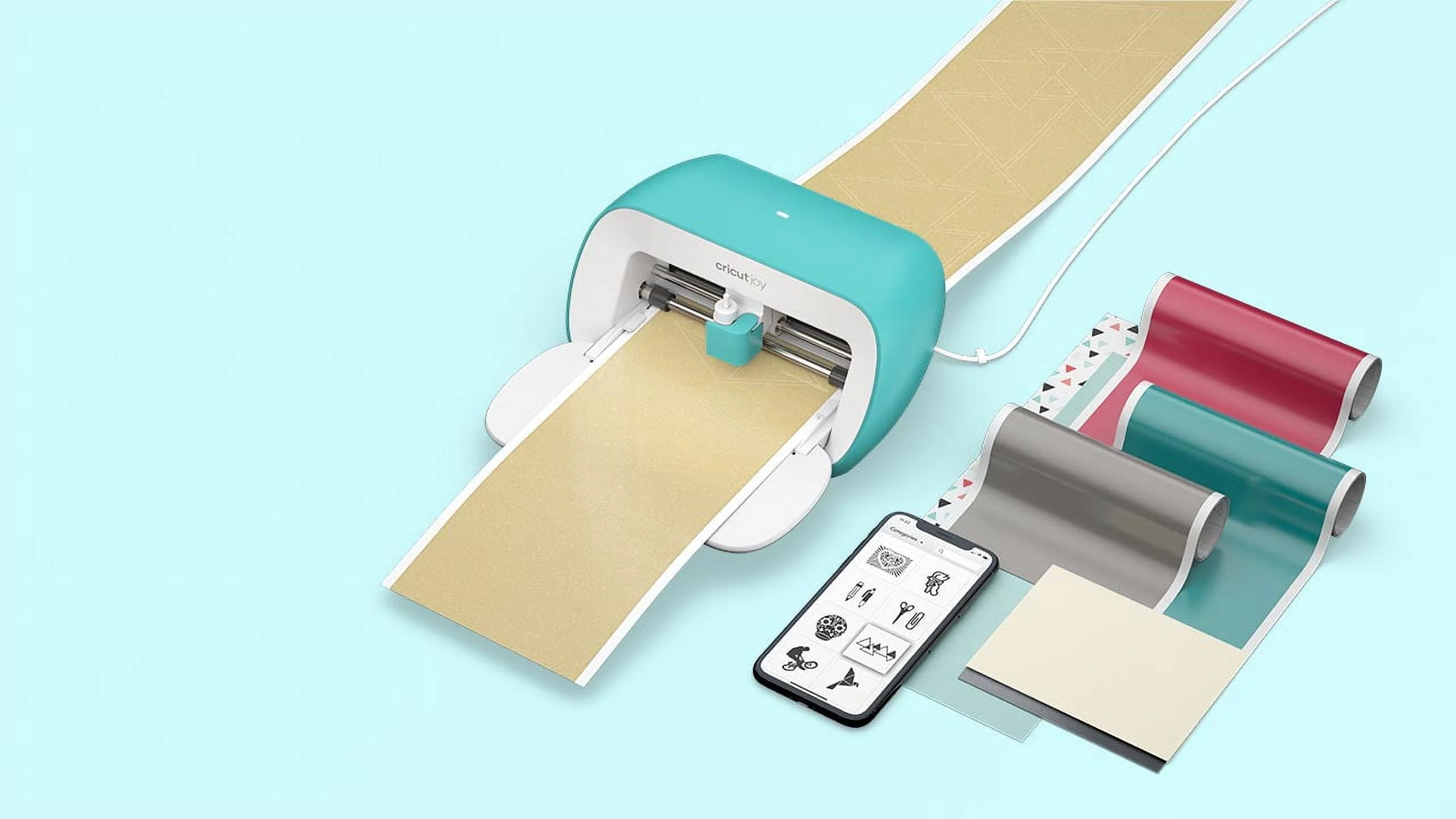 Cricut Joy Smart Machine with DIY Vinyl Decal Sampler & Essential Tools Starter Bundle