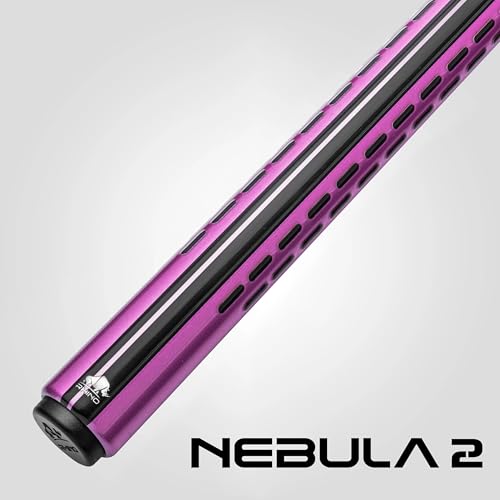RHINO Nebula 2 Pool Cue - 100% Carbon Fiber Shaft & Composite Butt. Time Crystal Tip, Pro Taper Design, 12.4 mm,12.8 mm. 3/8-8 Joint