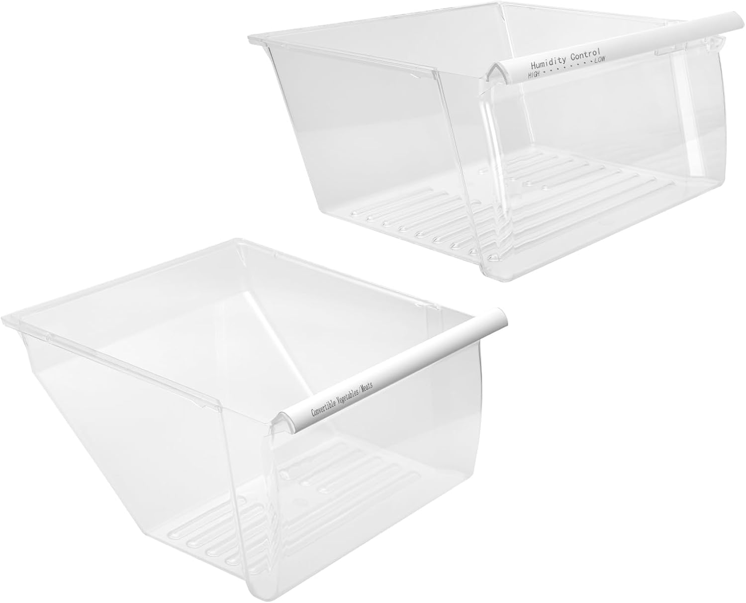 [2 PACK]UPGRADED 2188656 (Upper) Refrigerator Crisper Bin & 2188664 (Lower) Fridge Crisper Drawer Replacement Compatible with Kenmore Whirlpool