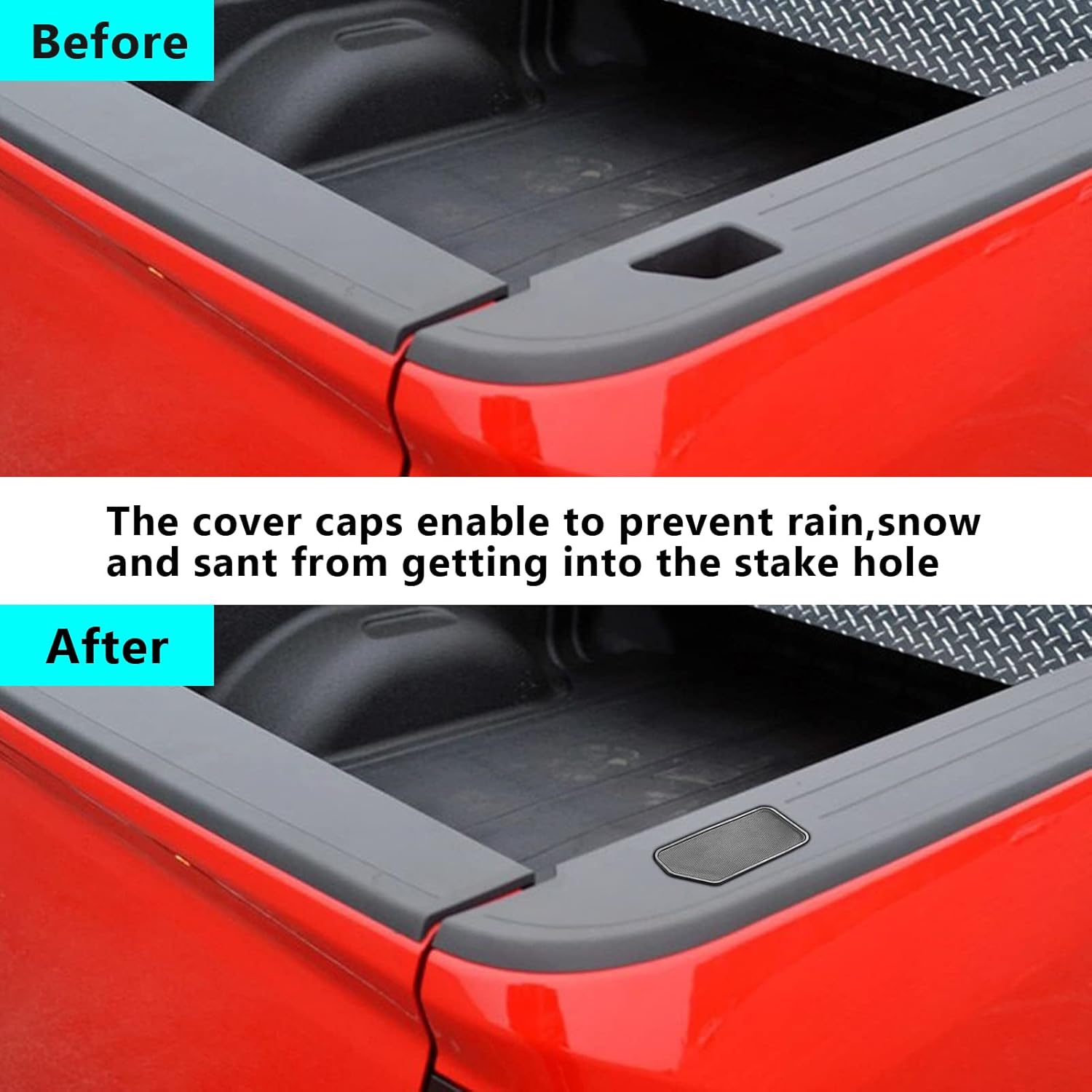 TTCR-II Bed Rail Stake Hole Covers For 2015-2020 GMC Canyon and Chevy Colorado