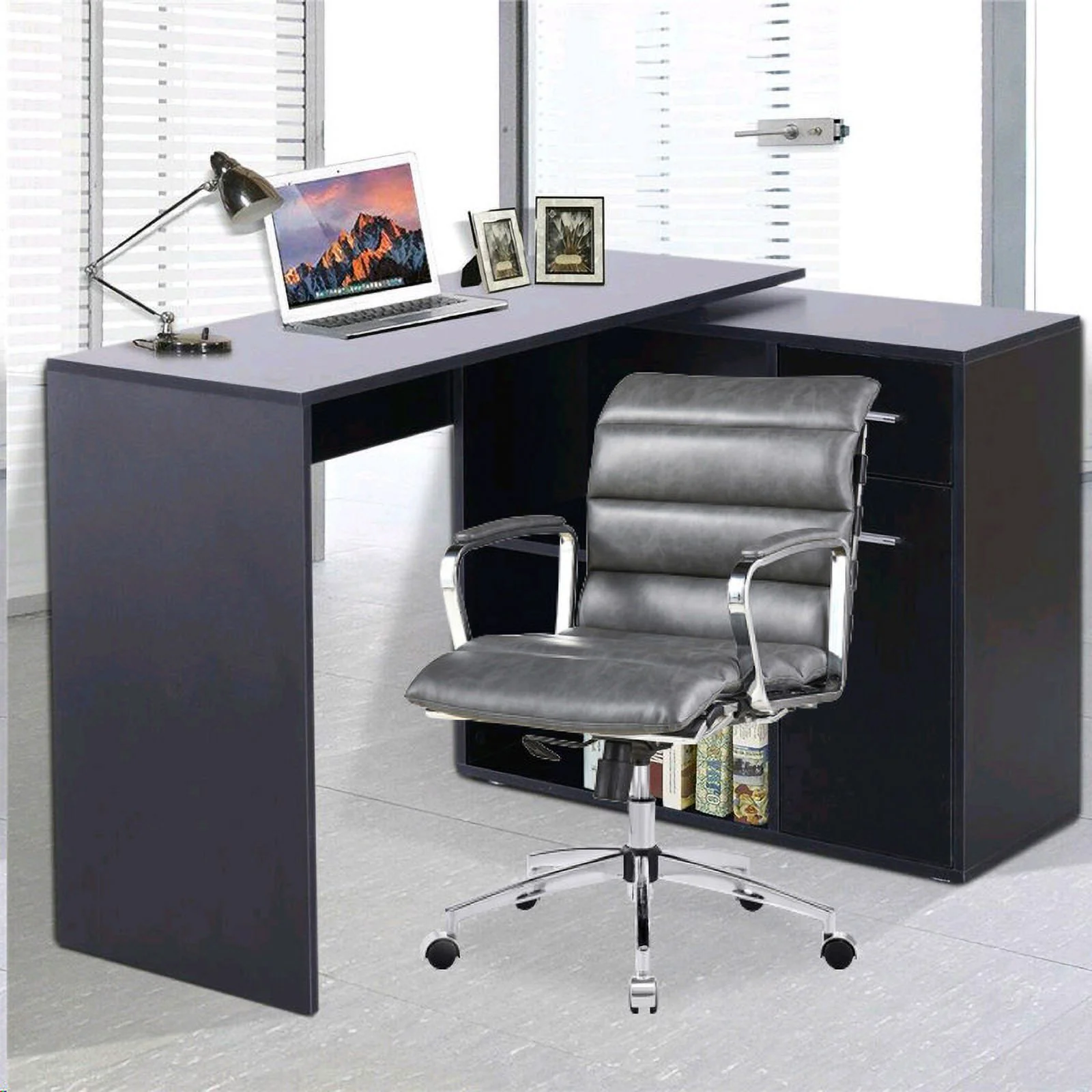 Durable Finish high back Antique Gray Metal office seat chair base