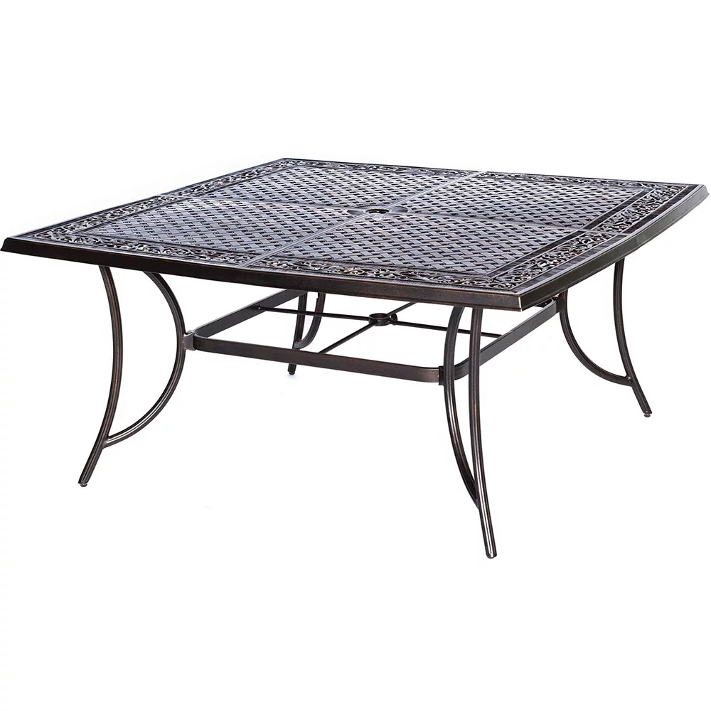 Hanover Manor 9-Piece Aluminum Outdoor Dining Set with Large Square Table, Seats 8